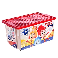 Детский ящик для хранения игрушек "Фиксики", 57 л., красный LA1320КР