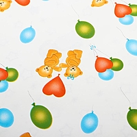 Клеенка 70*100 см., арт. 0058, с окантовкой, рисунок "Мишки", цвет МИКС