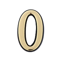 Цифра дверная "0" TUNDRA, пластиковая, цвет золото, 1 шт.