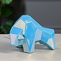 Копилка "Бык", оригами, синий жемчуг, 18 см