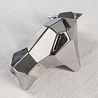 Копилка "Бык", оригами, серебристый цвет, 18 см