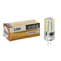 Лампа светодиодная Ecola, 3 Вт, G4, 4200 K, 320°, дневной белый