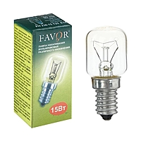Лампа накаливания Favor, для холодильников и швейных машин, РН, Е14, 15 Вт, 230 В