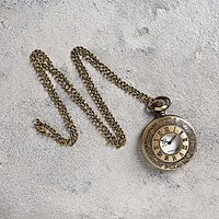 Карманные кварцевые часы «Римские цифры», на цепочке 80 см