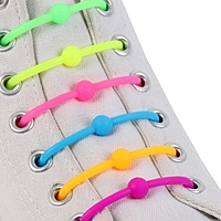 Набор шнурков для обуви, 6 шт, силиконовые, круглые, 8 мм, 6 см, цвет «радужный»