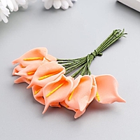 Цветы для декорирования "Персиковые каллы" 1 букет=12 цветов 16х9 см