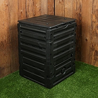 Компостер пластиковый ECO-KING, 300 л, с крышкой, 60 × 60 × 90 см, чёрный
