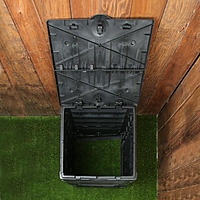 Компостер пластиковый ECO-KING, 300 л, с крышкой, 60 × 60 × 90 см, чёрный
