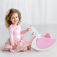Игрушка детская изящный лебедь 2в1 (стул для кормления с качалкой), коллекции «Shining Crown