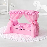 Игрушка детская: кроватка с царским балдахином, постельным бельем и выдвижным ящиком (коллек