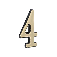 Цифра дверная "4" TUNDRA, пластиковая, цвет золото, 1 шт.