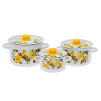 Набор кастрюль "Земляника" 3 предмета: 1,5 л; 2,9 л; 4,5 л