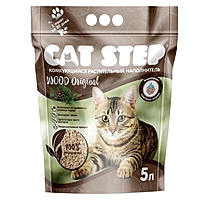 Наполнитель комкующийся растительный CAT STEP Wood Original, 5 л
