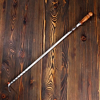 Кочерга узбекская с деревянной ручкой, с узором, 60/1,6см, сталь 3мм