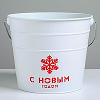 Кашпо подарочное, белое «С новым годом», 15,5 х18 см