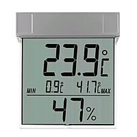 Термогигрометр TFA "Vision" 30.5020, цифровой, оконный, серебристый