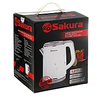 Чайник электрические Sakura SA-2155BK, 1500-1800 Вт, 1.2 л, металл, двойные стенки  черный