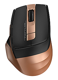 Мышь A4 Fstyler FG35, золотистый/черный, оптическая (2000dpi), беспроводная USB (6but)