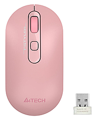 Мышь A4 Fstyler FG20 розовый, оптическая (2000dpi), беспроводная USB, для ноутбука (4but)