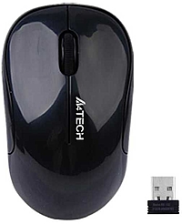 Мышь A4 V-Track G3-300N черный, оптическая (1000dpi), беспроводная USB, для ноутбука (3but)