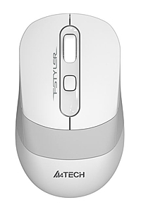 Мышь A4 Fstyler FG10, белый/серый, оптическая (2000dpi), беспроводная USB (4but)