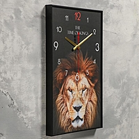 Часы настенные, серия: Животные, "Лев", 1 АА, плавный ход, 37х60 см