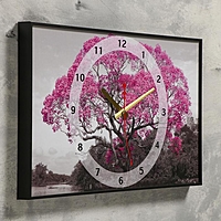 Часы настенные, серия: Природа, "Цветущие дерево", 1 АА, плавный ход, 37х60 см