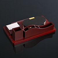 Набор настольный 5в1 (блок д/бумаг, карандашница, визитница, органайзер с часами)