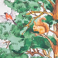 Комплект штор д/кухни с подхватами "Новогодний лес" 145х180см-2 шт., габардин