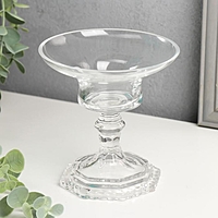 Подсвечние стекло на 1 свечу "Чаша" бокал на ножке прозрачный 12х11,4х11,4 см