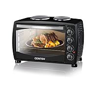 Мини-печь Centek CT-1531-42 Plate, 1600 Вт, 42 л, 2 конфорки, таймер, черная