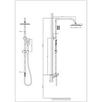 Душевая система RUSH Bella BL4535-115, тропический душ, ручная лейка, хром