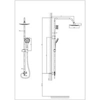 Душевая система RUSH Bella BL4535-111, тропический душ, ручная лейка, хром