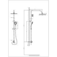 Душевая система RUSH Bella BL4535-116, тропический душ, ручная лейка, хром