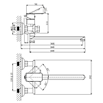 Смеситель для ванны RUSH Bruny BR4335-51 поворотный хром