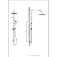 Душевая система RUSH Bella BL4535-114, тропический душ, ручная лейка, хром