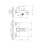 Смеситель для ванны RUSH Palm PL2530-44 короткий излив хром