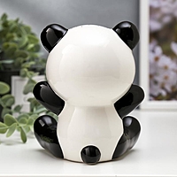 Сувенир керамика "Весёлая панда" бело-чёрный с золотом 13х9,6х11 см