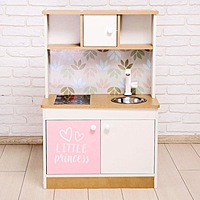 Набор игровой мебели "Детская кухня Sitstep" бел/беж корпус, фасады бел/роз, фартук цветы