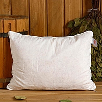 Подушка из стружки кедра, белый кант, 30х40 см