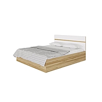 Кровать «Ненси», 140х200 см, МДФ, основание с ПМ, цвет дуб золотой/белый глянец