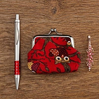 Набор подарочный 3в1 (ручка, кошелек, заколка)