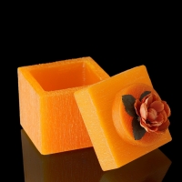 Музыкальная шкатулка "Цветы оранж", квадратная, аромат апельсина