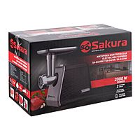 Мясорубка электрическая Sakura SA-6424W, 2000 Вт, насадки для колбас и сосисок, белая