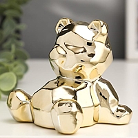 Сувенир керамика "Медвежонок" золото 8х7х7,5 см