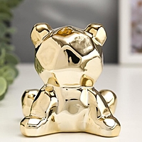 Сувенир керамика "Медвежонок" золото 8х7х7,5 см