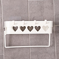 Держатель для ванных принадлежностей на липучке "Сердца",  26х10,5х6,7 см, цвет МИКС