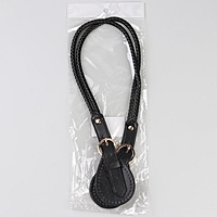 Ручка для сумки шнуры кожзам 1,8*60см с пришивными петлями 5,8см чёрный/золото
