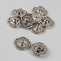 Кнопка декоративная пришивная металл d21мм (наб 5шт цена за наб) серебряный АУ