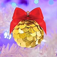 Набор для творчества "Новогодний шар" с пайетками, золотой